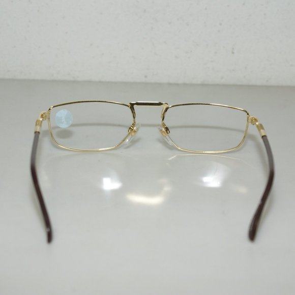 (NWT) Vintage 90's Rectangle Metal Half Frame Reading Glasses (Gold/Green) - Picture 3 of 4